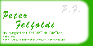 peter felfoldi business card