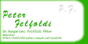 peter felfoldi business card